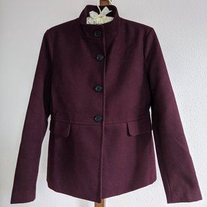 Burgundy Funnel Neck Pea Coat - Small Old Navy